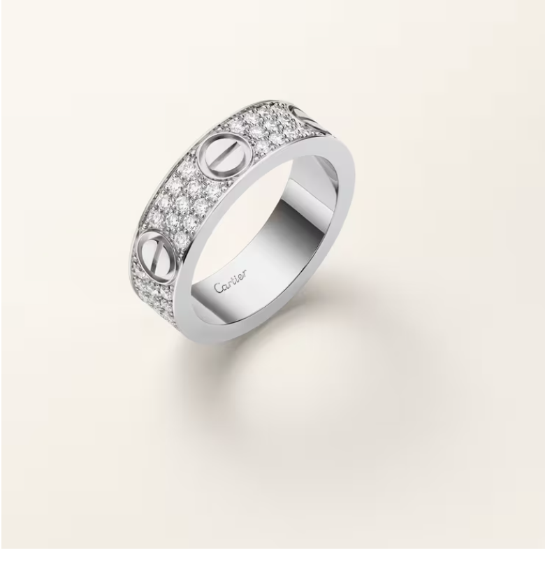 LOVE ring, classic model, paved